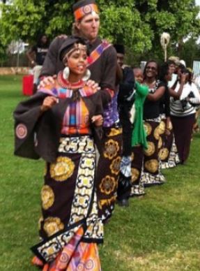 Morris Nowitzki parents Dirk Nowitzki and Jessica Nowitzki during their traditional wedding in Kenya